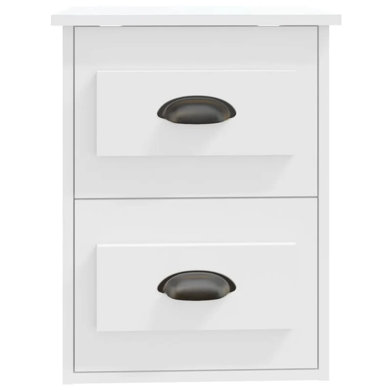Lot de 2 tables de chevet murales avec tiroirs 41,5 x 36 x 53 cm bois d'ingénierie blanc DEC036021