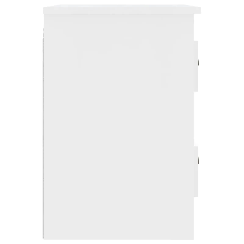 Lot de 2 tables de chevet murales avec tiroirs 41,5 x 36 x 53 cm bois d'ingénierie blanc DEC036021