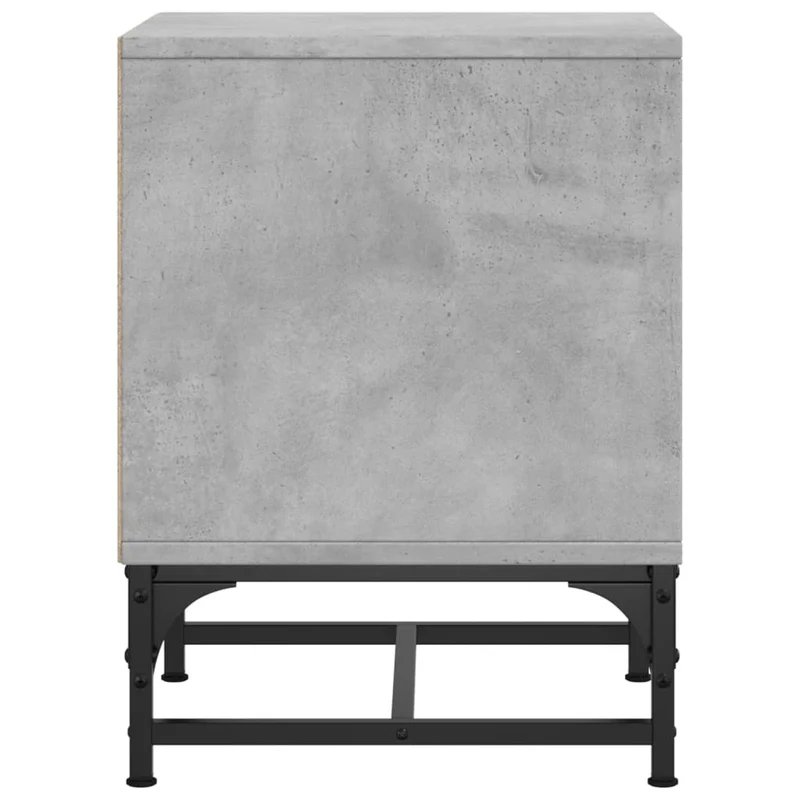 Lot de 2 tables de chevet avec portes vitrées 35 x 37 x 50 cm bois d'ingénierie gris DEC035979