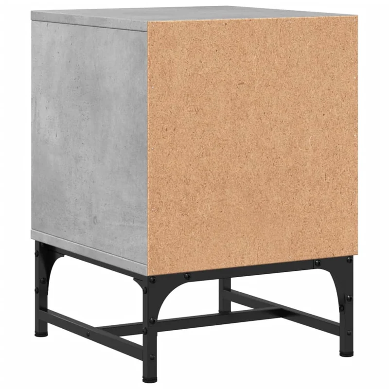 Lot de 2 tables de chevet avec portes vitrées 35 x 37 x 50 cm bois d'ingénierie gris DEC035979
