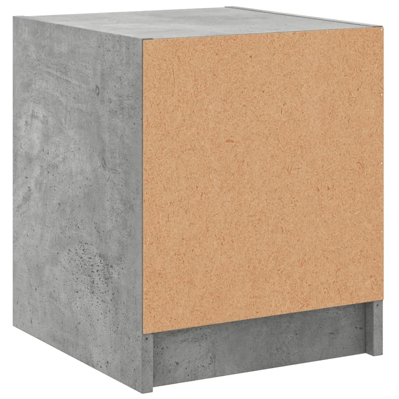 Lot de 2 tables de chevet avec portes vitrées 35 x 37 x 42 cm bois d'ingénierie gris DEC035978