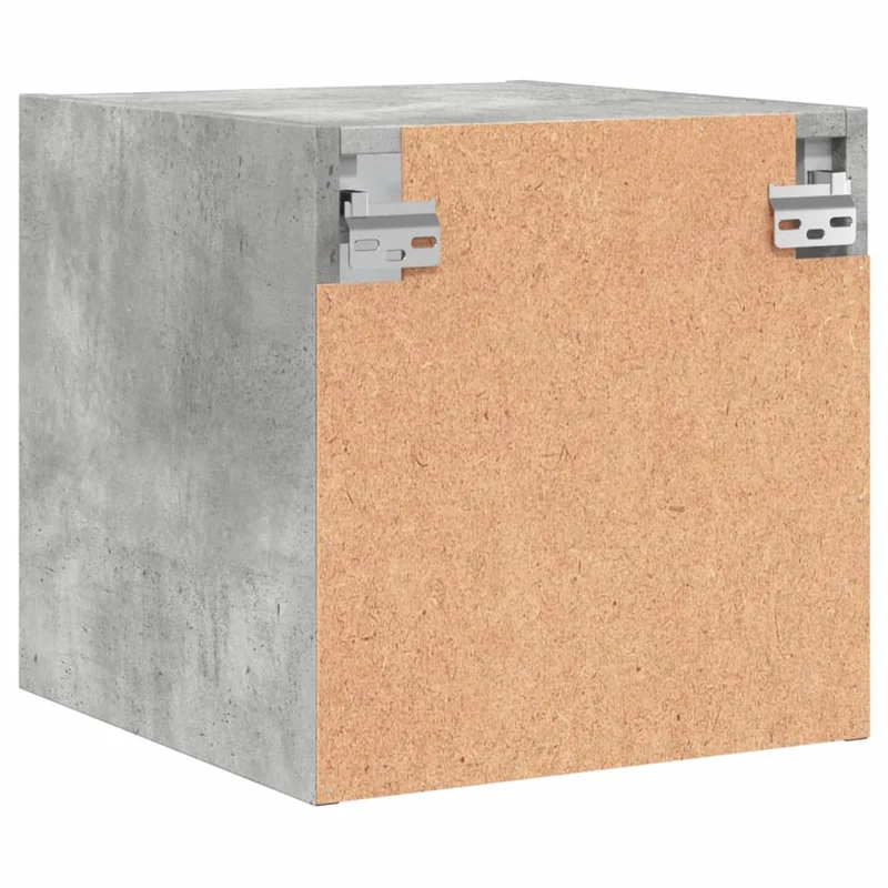 Lot de 2 tables de chevet avec portes vitrées 35 x 37 x 35 cm bois d'ingénierie gris DEC035977