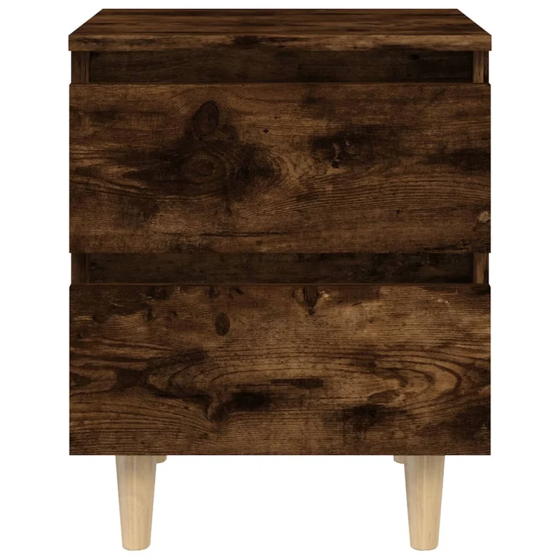Lot de 2 tables de chevet avec deux tiroirs 40 x 35 x 50 cm bois d'ingénierie marron DEC035972
