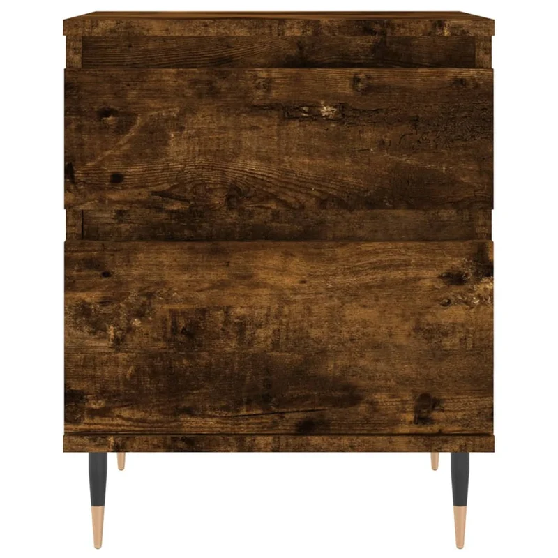 Table de chevet avec tiroir et compartiment avec porte 40 x 35 x 50 cm bois d’ingénierie marron et métal DEC033588