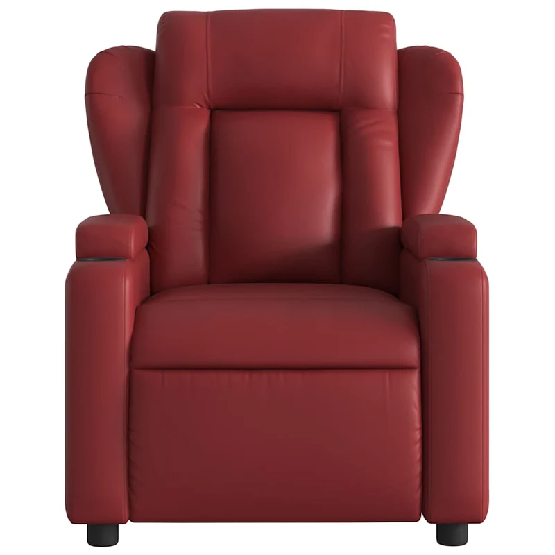 Fauteuil de relaxation TV fonction massage inclinable en PVC rouge bordeaux DEC027086