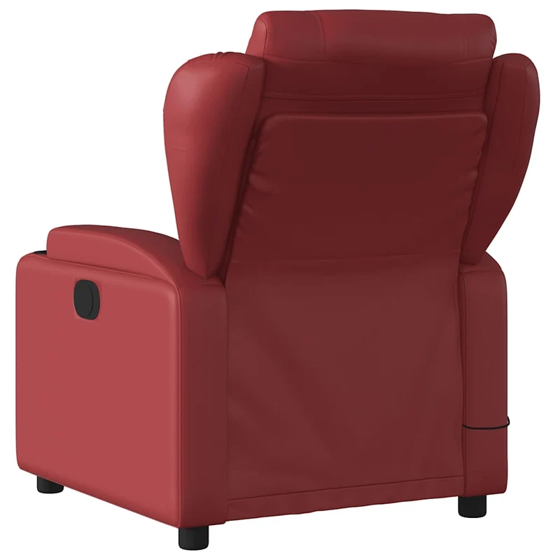 Fauteuil de relaxation TV fonction massage inclinable en PVC rouge bordeaux DEC027086