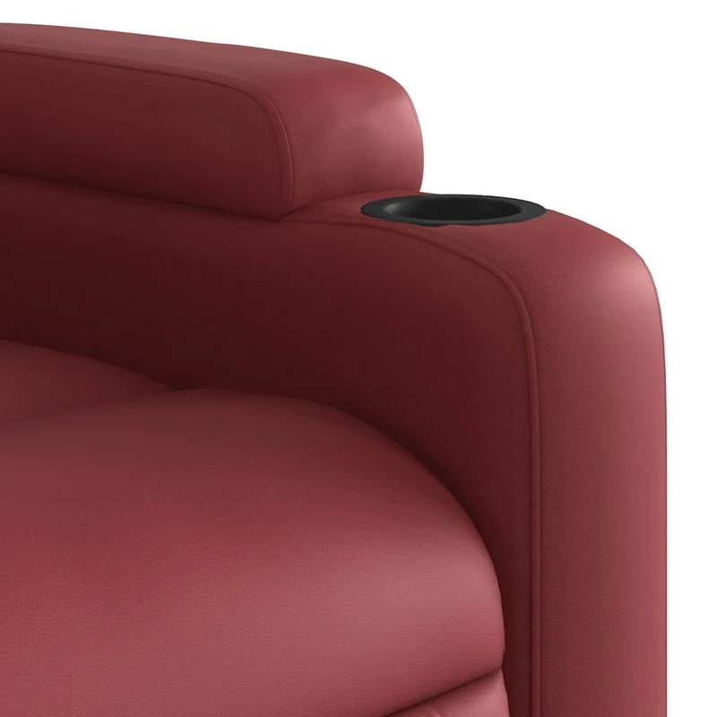 Fauteuil de relaxation TV fonction massage inclinable en PVC rouge bordeaux DEC027086