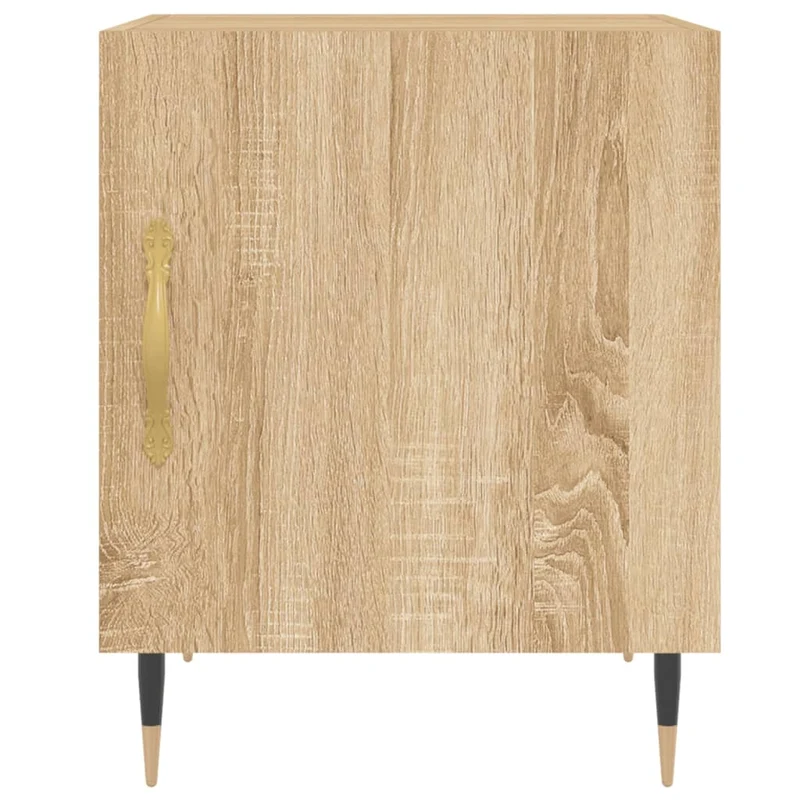 Lot de 2 tables de chevet avec compartiment avec porte 40 x 40 x 50 cm bois ingénierie couleur chêne DEC035269