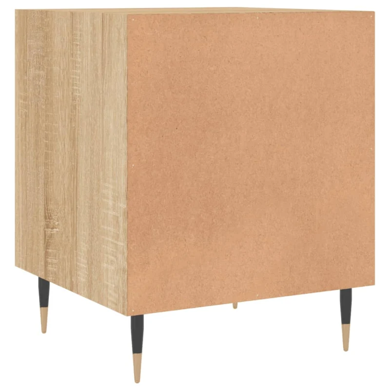 Lot de 2 tables de chevet avec compartiment avec porte 40 x 40 x 50 cm bois ingénierie couleur chêne DEC035269