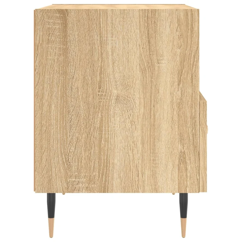 Lot de 2 tables de chevet avec tiroir et compartiment ouvert 40 x 35 x 47,5 cm bois d'ingénierie couleur chêne et fer DEC035234