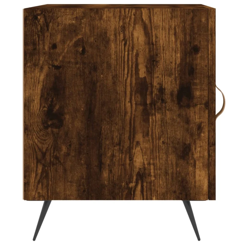 Lot de 2 tables de chevet avec compartiment avec porte 40 x 40 x 50 cm bois d'ingénierie marron et fer DEC035123