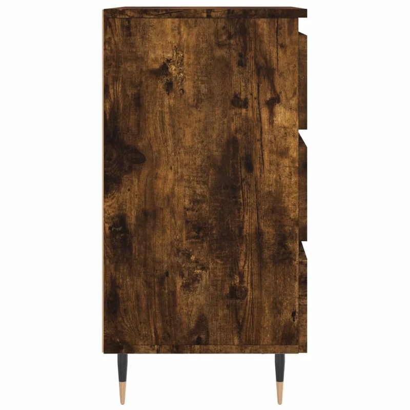 Lot de 2 tables de chevet avec 3 tiroirs 40 x 35 x 69 cm en bois ingénierie marron et fer DEC035105