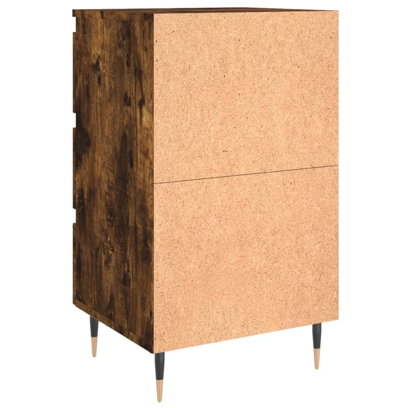 Lot de 2 tables de chevet avec 3 tiroirs 40 x 35 x 69 cm en bois ingénierie marron et fer DEC035105