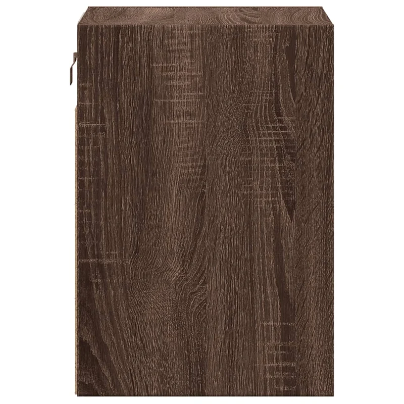 Table de chevet murale avec lumières LED deux tiroirs 41 x 31 x 45 cm en bois d'ingénierie marron DEC034179