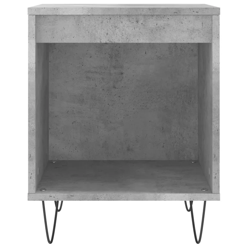 Table de chevet avec compartiment ouvert 40 x 35 x 50 cm bois d’ingénierie gris et métal DEC033999