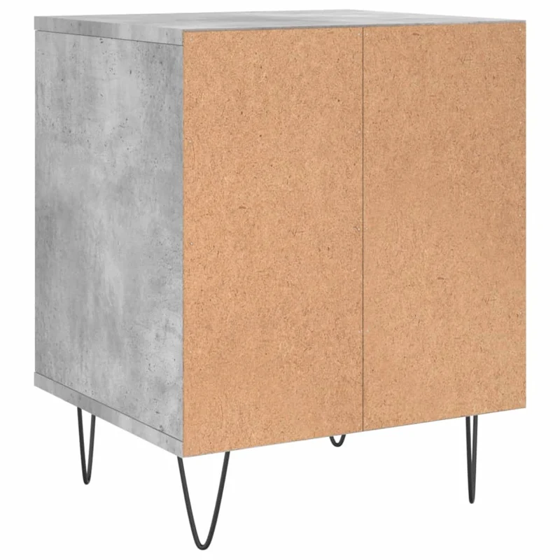Table de chevet avec compartiment ouvert 40 x 35 x 50 cm bois d’ingénierie gris et métal DEC033999