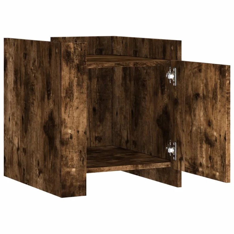 Table de chevet avec compartiment avec porte 45 x 50 x 50 cm bois d'ingénierie marron DEC033656