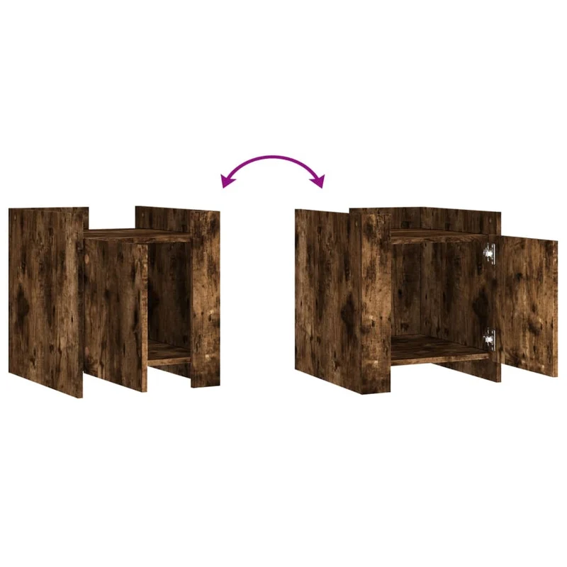 Table de chevet avec compartiment avec porte 45 x 50 x 50 cm bois d'ingénierie marron DEC033656