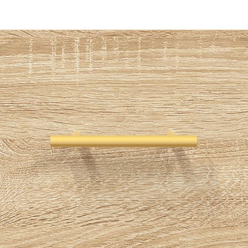 Lot de 2 tables de chevet avec deux tiroirs 40 x 35 x 47,5 cm bois d'ingénierie couleur chêne et fer DEC035243