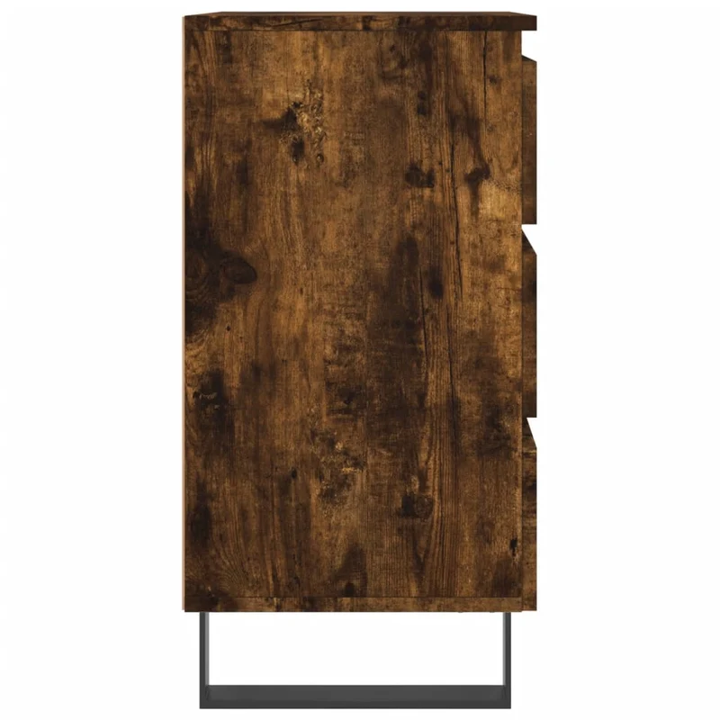 Lot de 2 tables de chevet avec 3 tiroirs 40 x 35 x 69 cm bois ingénierie marron et fer DEC035106