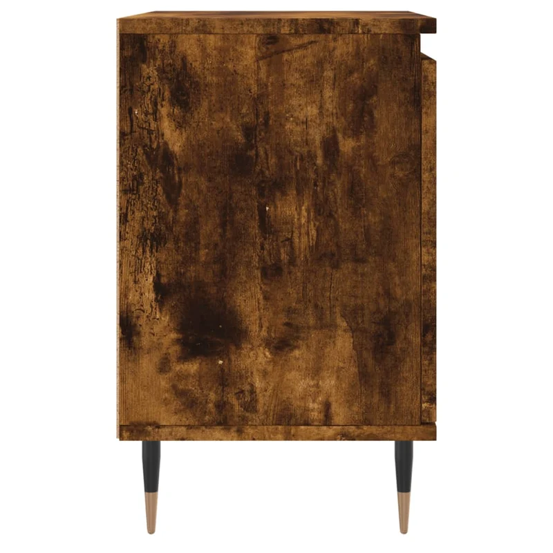 Lot de 2 tables de chevet avec compartiment avec porte 40 x 30 x 50 cm bois d'ingénierie marron et fer DEC035080