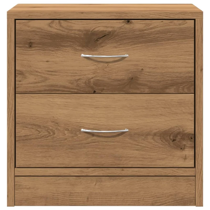 Lot de 2 tables de chevet avec deux tiroirs 40 x 30 x 40 cm en bois d'ingénierie couleur chêne DEC035056