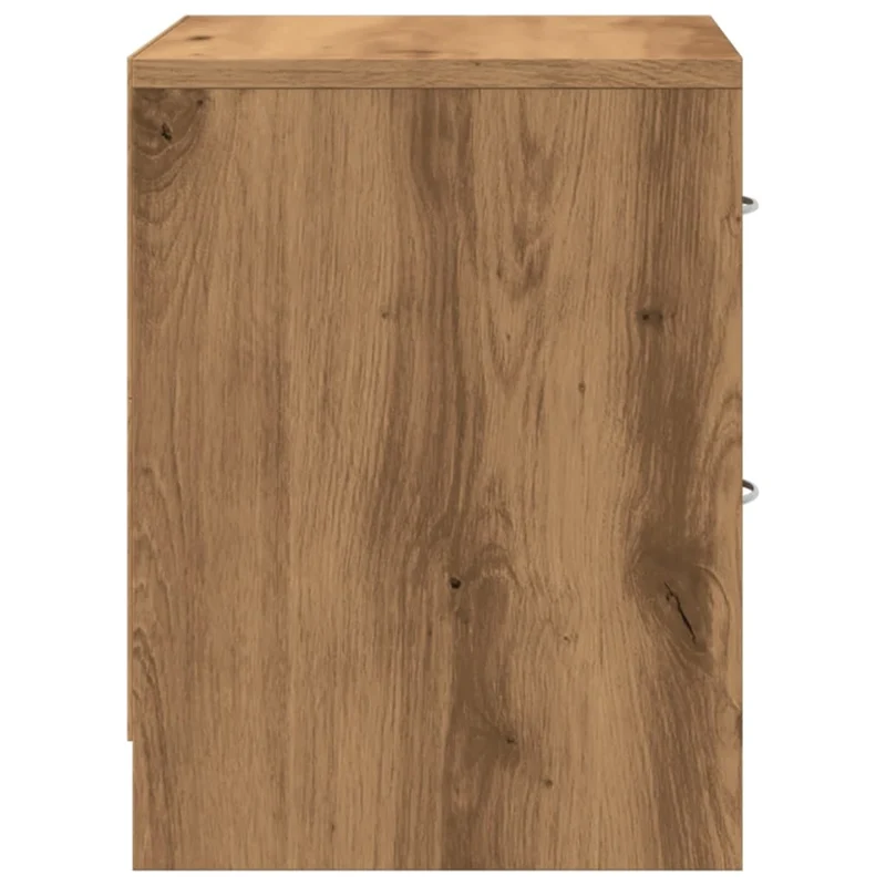 Lot de 2 tables de chevet avec deux tiroirs 40 x 30 x 40 cm en bois d'ingénierie couleur chêne DEC035056
