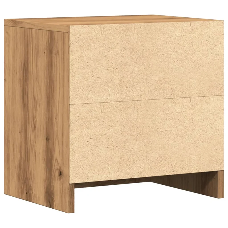 Lot de 2 tables de chevet avec deux tiroirs 40 x 30 x 40 cm en bois d'ingénierie couleur chêne DEC035056