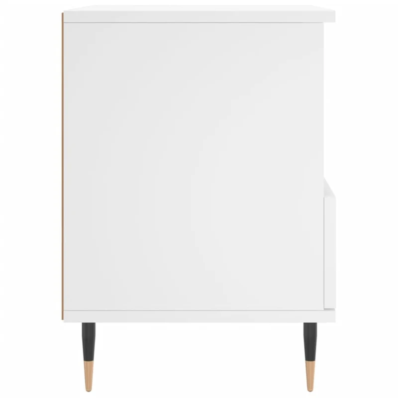 Lot de 2 tables de chevet avec compartiment ouvert et tiroir 40 x 35 x 50 cm bois d’ingénierie blanc et métal DEC034940
