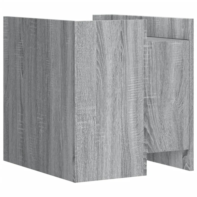 Table de chevet avec étagère et tiroir 45 x 50 x 50 cm bois d'ingénierie gris DEC034672