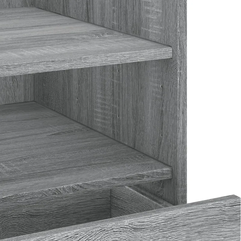 Table de chevet avec étagère et tiroir 45 x 50 x 50 cm bois d'ingénierie gris DEC034672