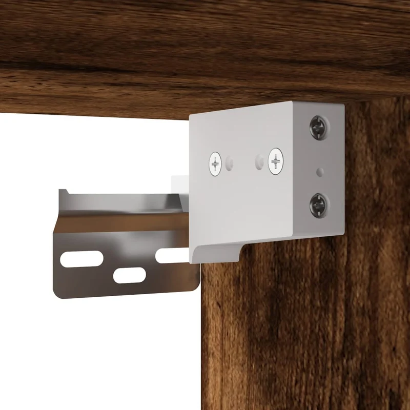 Table de chevet murale avec lumières LED 41 x 31 x 45 cm en bois d'ingénierie marron DEC034174