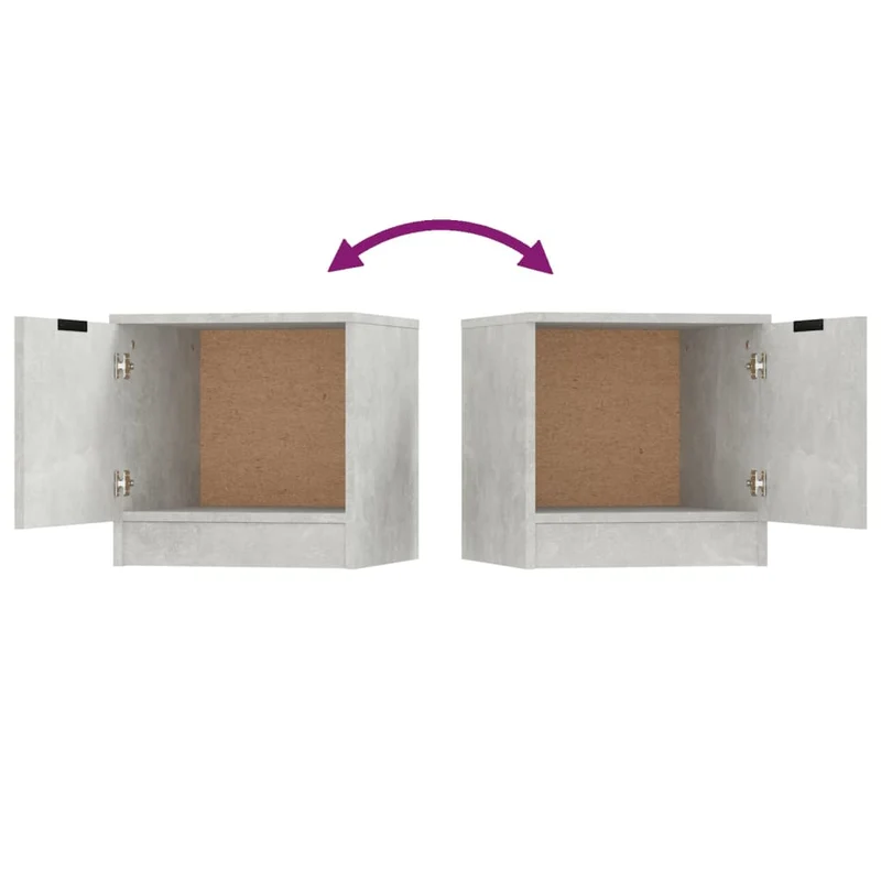 Lot de 2 tables de chevet avec compartiment avec porte 40 x 39 x 40 cm bois d'ingénierie gris DEC035388