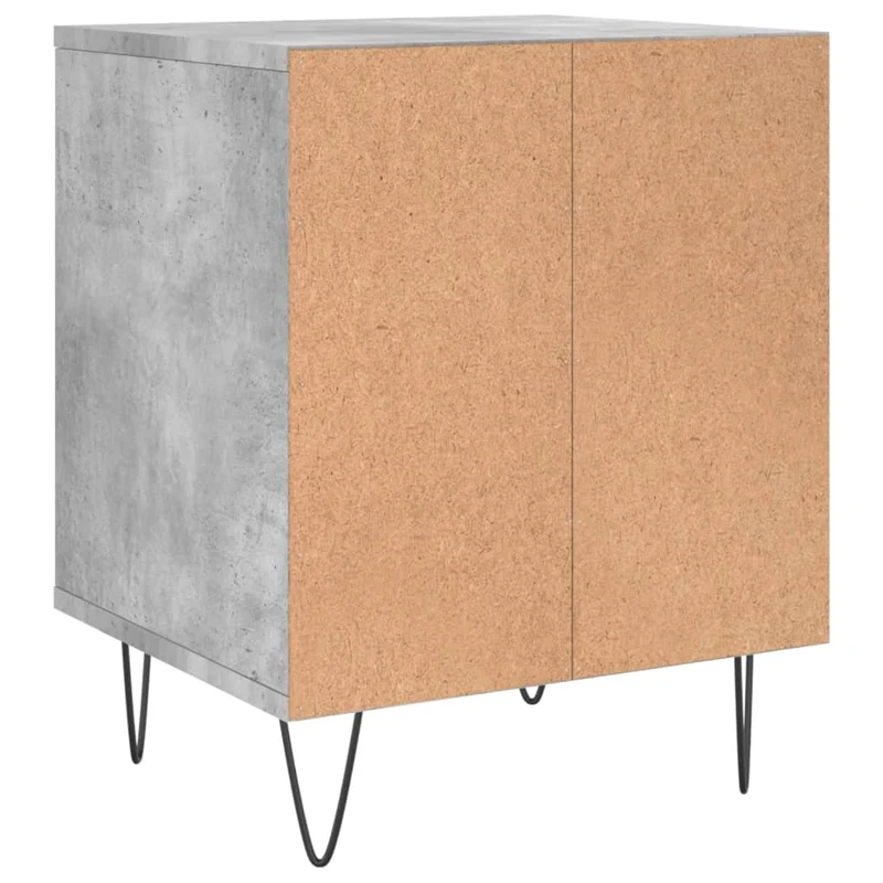 Lot de 2 tables de chevet avec compartiment ouvert 40 x 35 x 50 cm bois d’ingénierie gris et métal DEC035369