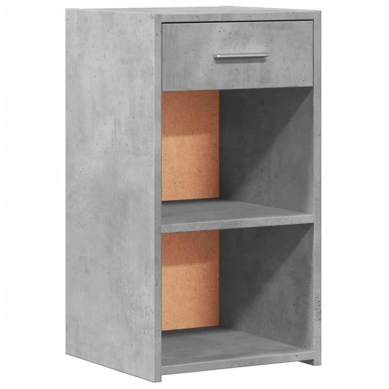 Lot de 2 tables de chevet avec compartiments ouverts et tiroir 35 x 34 x 65 cm bois ingénierie gris DEC035341