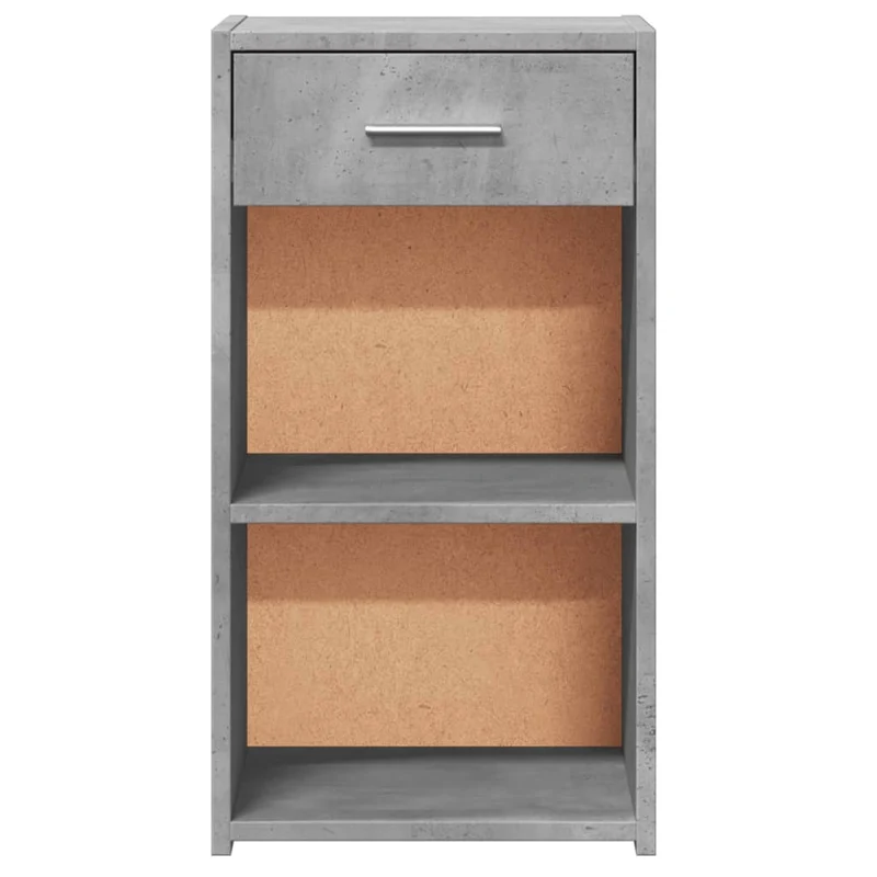 Lot de 2 tables de chevet avec compartiments ouverts et tiroir 35 x 34 x 65 cm bois ingénierie gris DEC035341