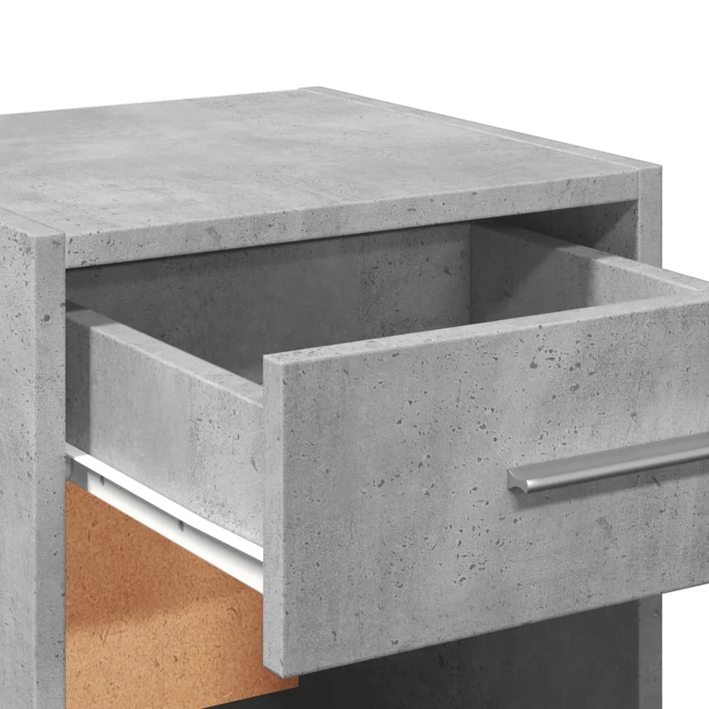 Lot de 2 tables de chevet avec compartiments ouverts et tiroir 35 x 34 x 65 cm bois ingénierie gris DEC035341
