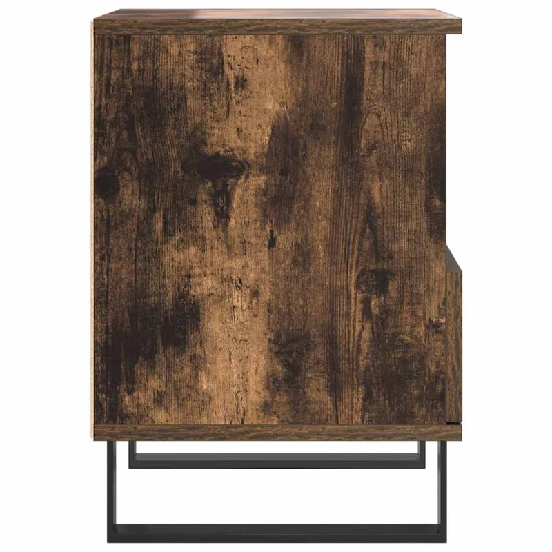 Lot de 2 tables de chevet avec compartiment ouvert et tiroir 40 x 35 x 50 cm bois ingénierie marron et métal DEC035102