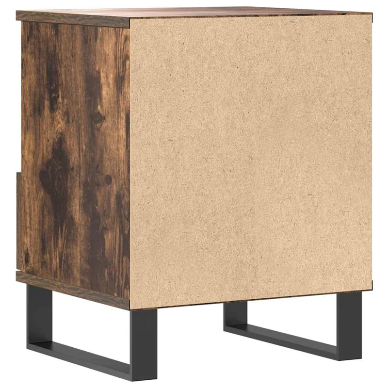 Lot de 2 tables de chevet avec compartiment ouvert et tiroir 40 x 35 x 50 cm bois ingénierie marron et métal DEC035102