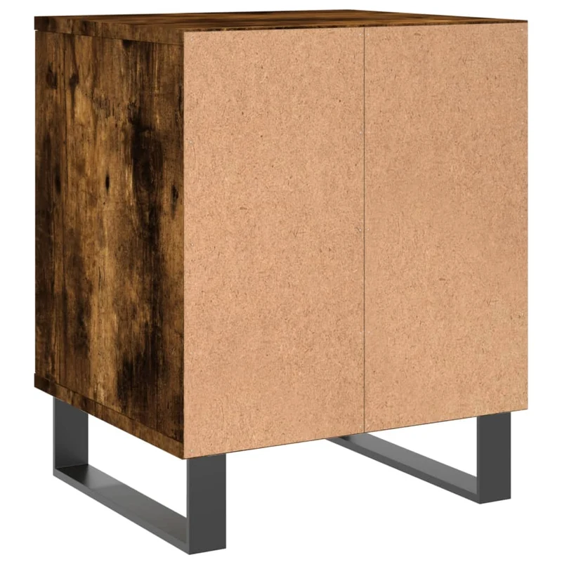 Lot de 2 tables de chevet avec compartiment ouvert 40 x 35 x 50 cm bois ingénierie marron et métal DEC035099