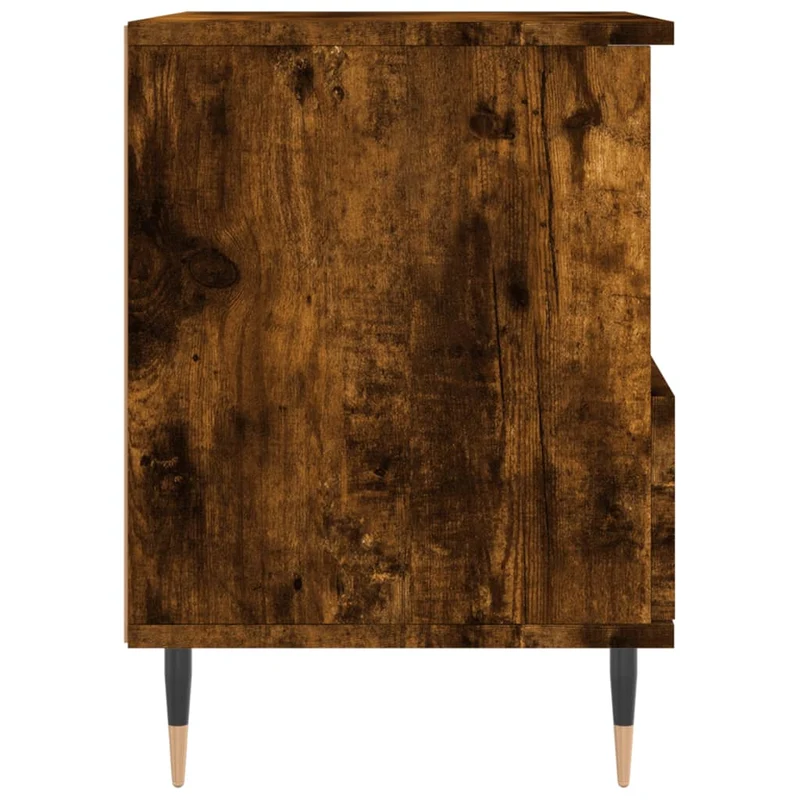 Lot de 2 tables de chevet avec compartiment ouvert et tiroir 40 x 35 x 50 cm bois ingénierie marron et métal DEC035095