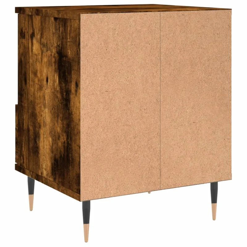 Lot de 2 tables de chevet avec compartiment ouvert et tiroir 40 x 35 x 50 cm bois ingénierie marron et métal DEC035095
