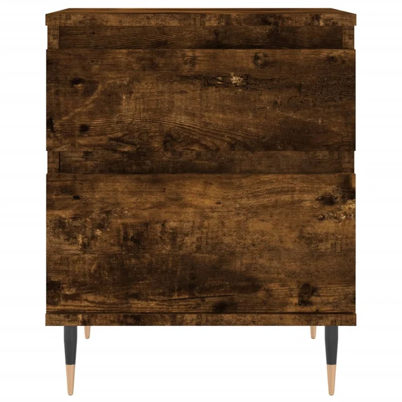 Lot de 2 tables de chevet avec tiroir et compartiment avec porte 40 x 35 x 50 cm bois ingénierie marron et métal DEC035093