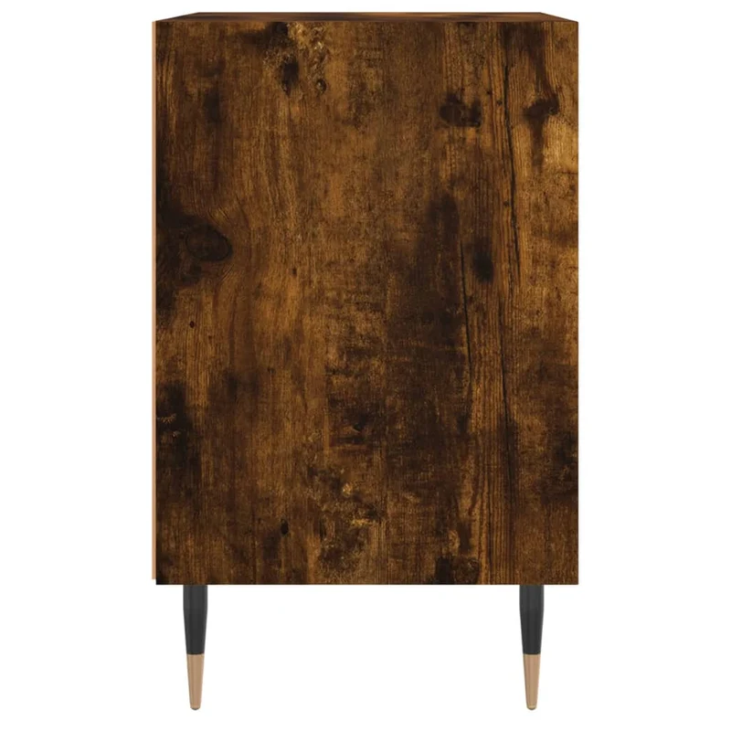 Lot de 2 tables de chevet avec étagères 40 x 30 x 50 cm bois d'ingénierie marron et fer DEC035083