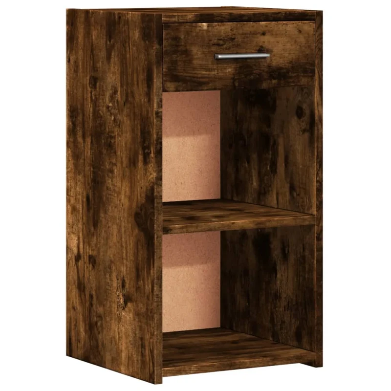 Lot de 2 tables de chevet avec étagères et tiroir 35 x 34 x 65 cm bois ingénierie marron DEC035066