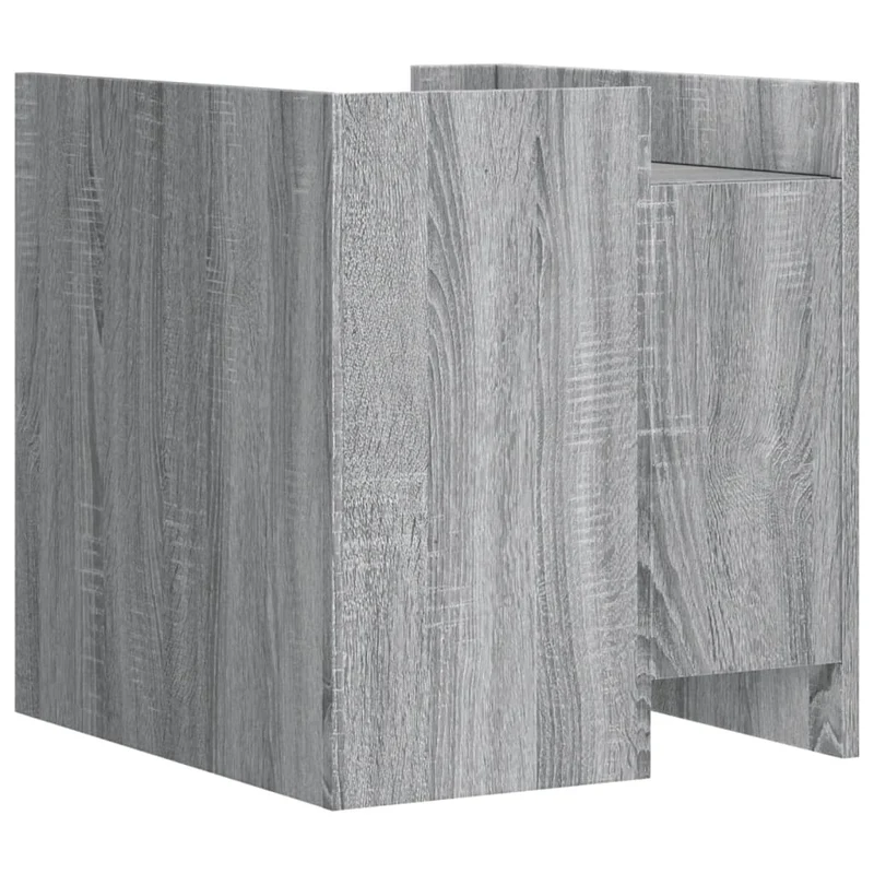 Table de chevet avec deux tiroirs 45 x 50 x 50 cm bois d'ingénierie gris DEC034673