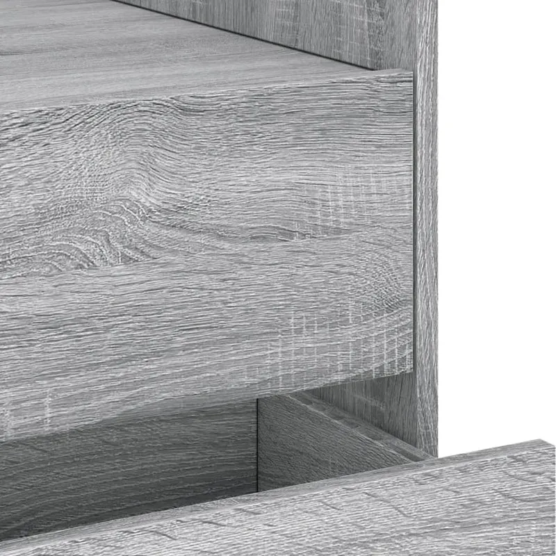 Table de chevet avec deux tiroirs 45 x 50 x 50 cm bois d'ingénierie gris DEC034673