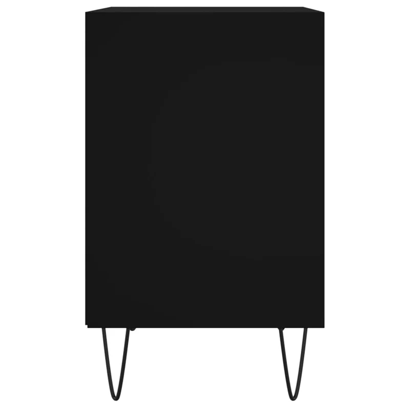 Lot de 2 tables de chevet avec étagères 40 x 30 x 50 cm bois d'ingénierie et fer noir DEC035508
