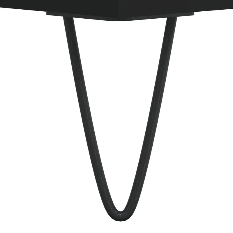 Lot de 2 tables de chevet avec étagères 40 x 30 x 50 cm bois d'ingénierie et fer noir DEC035508