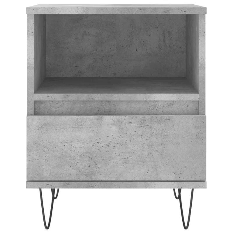 Lot de 2 tables de chevet avec compartiment ouvert et tiroir 40 x 35 x 50 cm bois d’ingénierie gris DEC035368